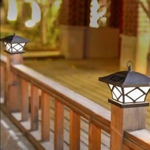 2 NEW SOLAR powered fence post caps